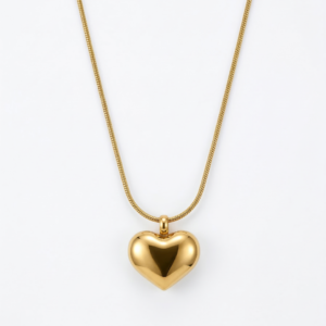 YUGMANI Golden Serenity Heart Locket Necklace