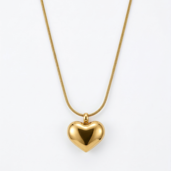 YUGMANI Golden Serenity Heart Locket Necklace