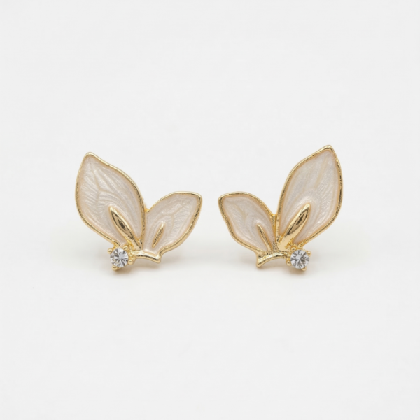 Pearlescent Butterfly Wing Crystal Studs