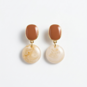Terracotta & Marble Resin Drop Earrings
