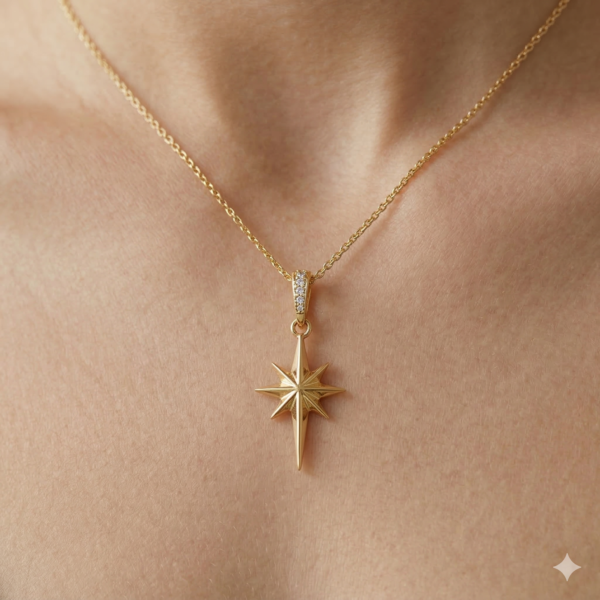 YUGMANI Golden Radiance Starburst Necklace